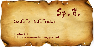 Száz Nándor névjegykártya