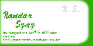 nandor szaz business card